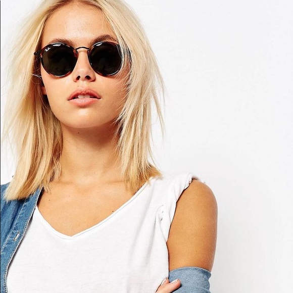 ray ban round fleck sunglasses